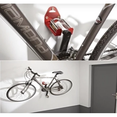 MOTTEZ SUPPORT VELO MURAL FIXATION PAR LA PEDALE 1 MOTTEZ SUPPORT VELO MURAL FIXATION PAR LA PEDALE