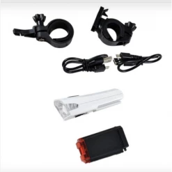 OPTIMIZ ECLAIRAGE VELO RECHARG.USB AV+AR LED NOIR (FIX.AV CINTRE / AR TIGE DE SELLE)