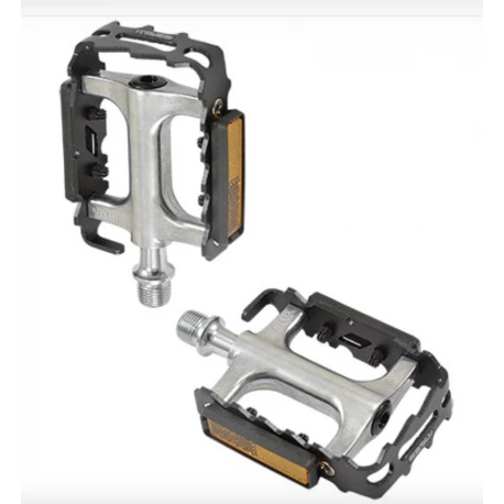 OPTIMIZ PEDALE VTT ALU ARGENT / NOIR (PR) (CALE-PIEDS ADAPTABLE) 1 OPTIMIZ PEDALE VTT ALU ARGENT / NOIR (PR) (CALE-PIEDS ADAPTABLE)