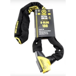 AUVRAY ANTIVOL VELO CHAINE A CLE D7 X 1.000M R BLOC NOIR / JAUNE SERRURE INTEGREE