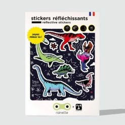 RAINETTE AUTOCOLLANT / STICKER REFLECHISSANT BLACK DINOS