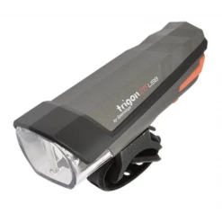 SPANNINGA ECLAIRAGE VELO RECHARG.USB AV LED TRIGON 25 NOIR 3 MODES (FIXATION CINTRE)
