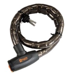 RANGERS ANTIVOL VELO ARTICULE A CLE D25 X 1.00M NOIR / ORANGE AVEC SUPPORT