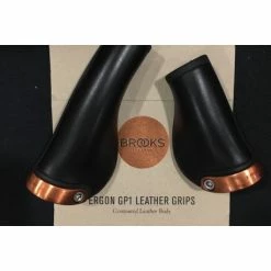 Brooks Poignées Vélo Cuir Noir GP1 Leather Grip 130 / 100 Mm